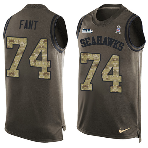 Nike Seahawks #74 George Fant Green Men's Stitched NFL Limited Salute To Service Tank Top Jersey